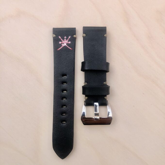 OMAN LOGO LEATHER STRAP 22mm