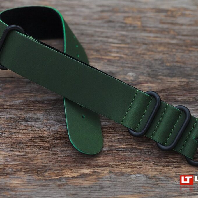 Green Leather Military SS Strap