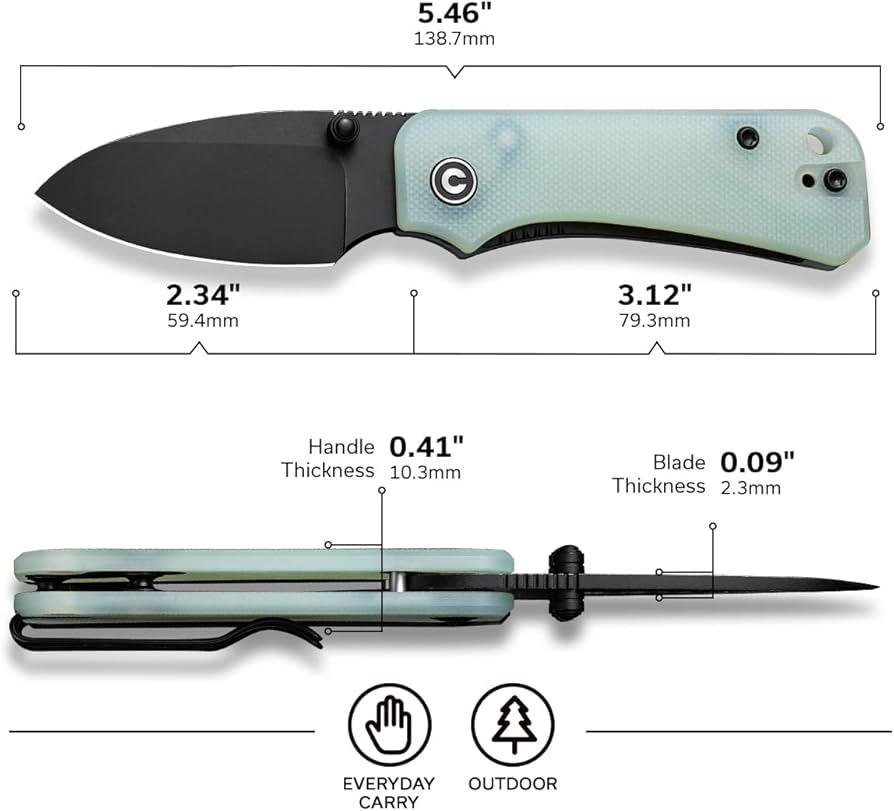 CIVIVI Baby Banter Thumb Stud Knife G10 Handle (2.34" Nitro-V Blade) C19068S-8 - Image 3